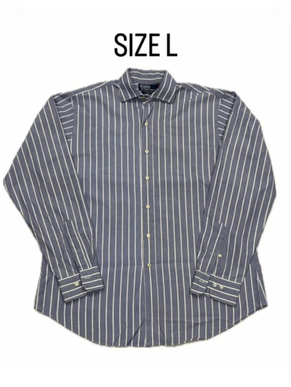 Polo Ralph Lauren Regent Classic Fit Striped Dress Shirt Blue White 16.5 L